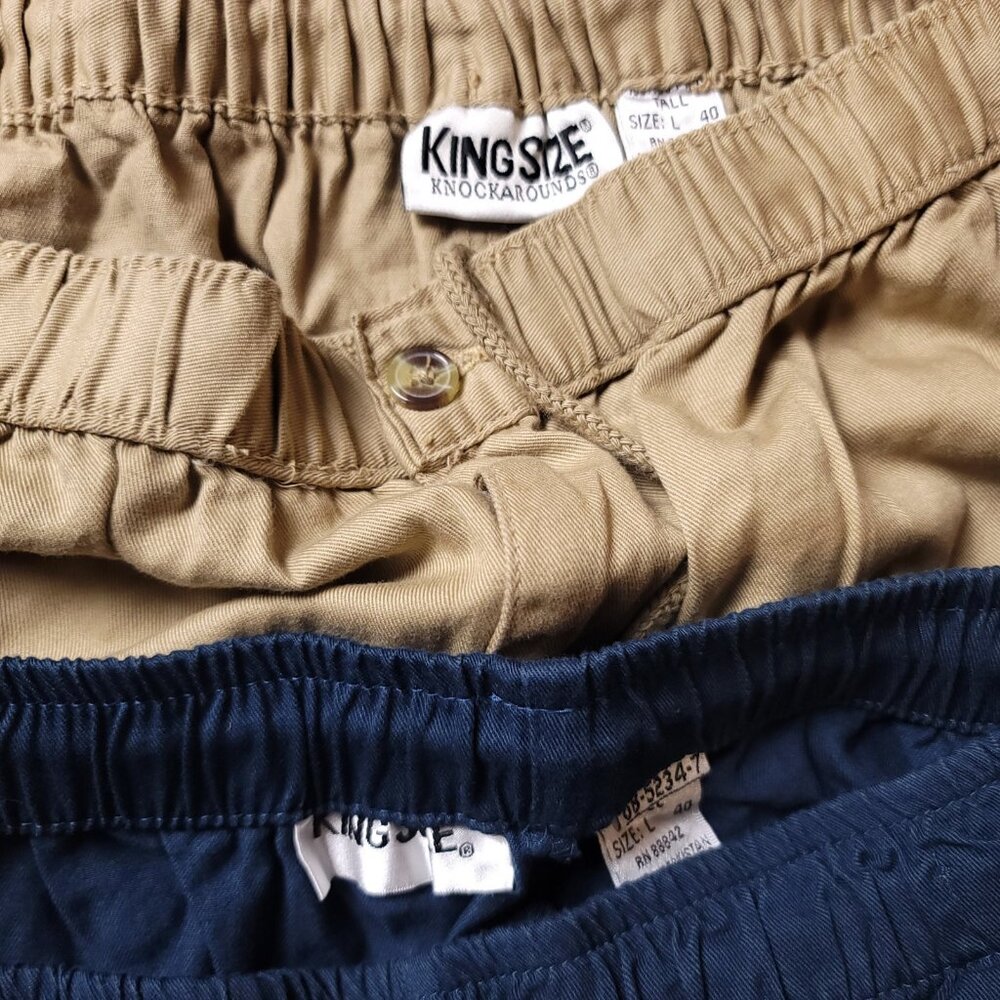 LOT OF 2 KingSize Pants Mens LT Large T x40 Big Tall Tan Beige Blue Chino Khaki